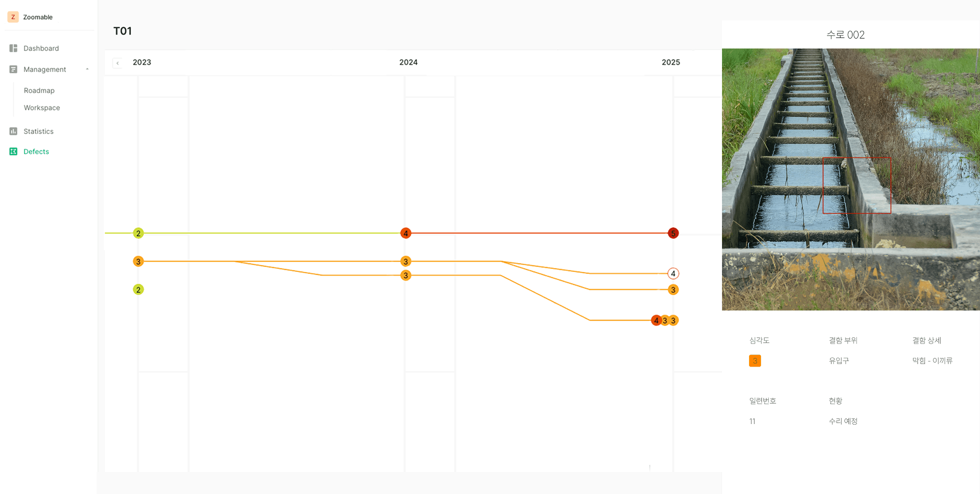 결함 이력 추적